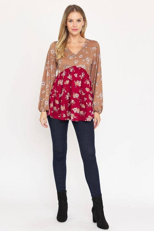 V Neck Tiered Baby Doll Top Eye Candy Sensation