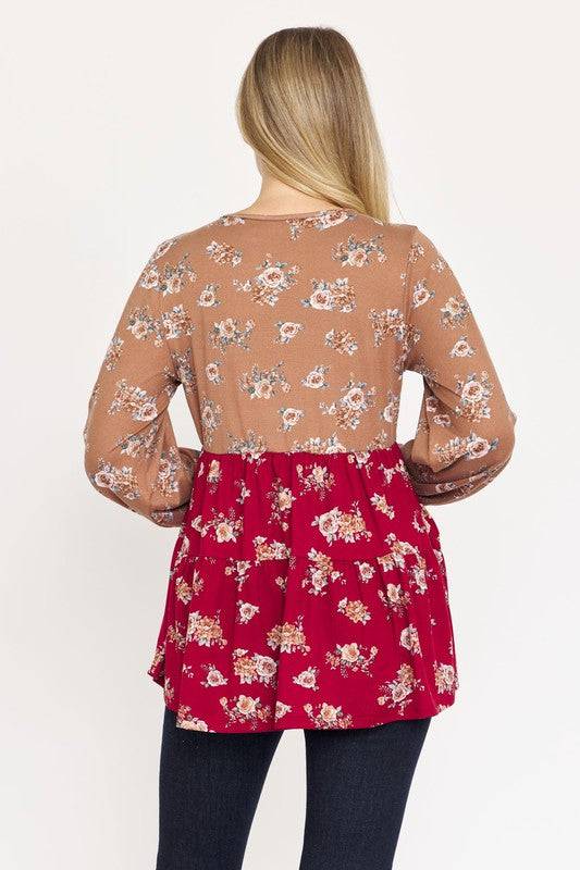 V Neck Tiered Baby Doll Top Eye Candy Sensation