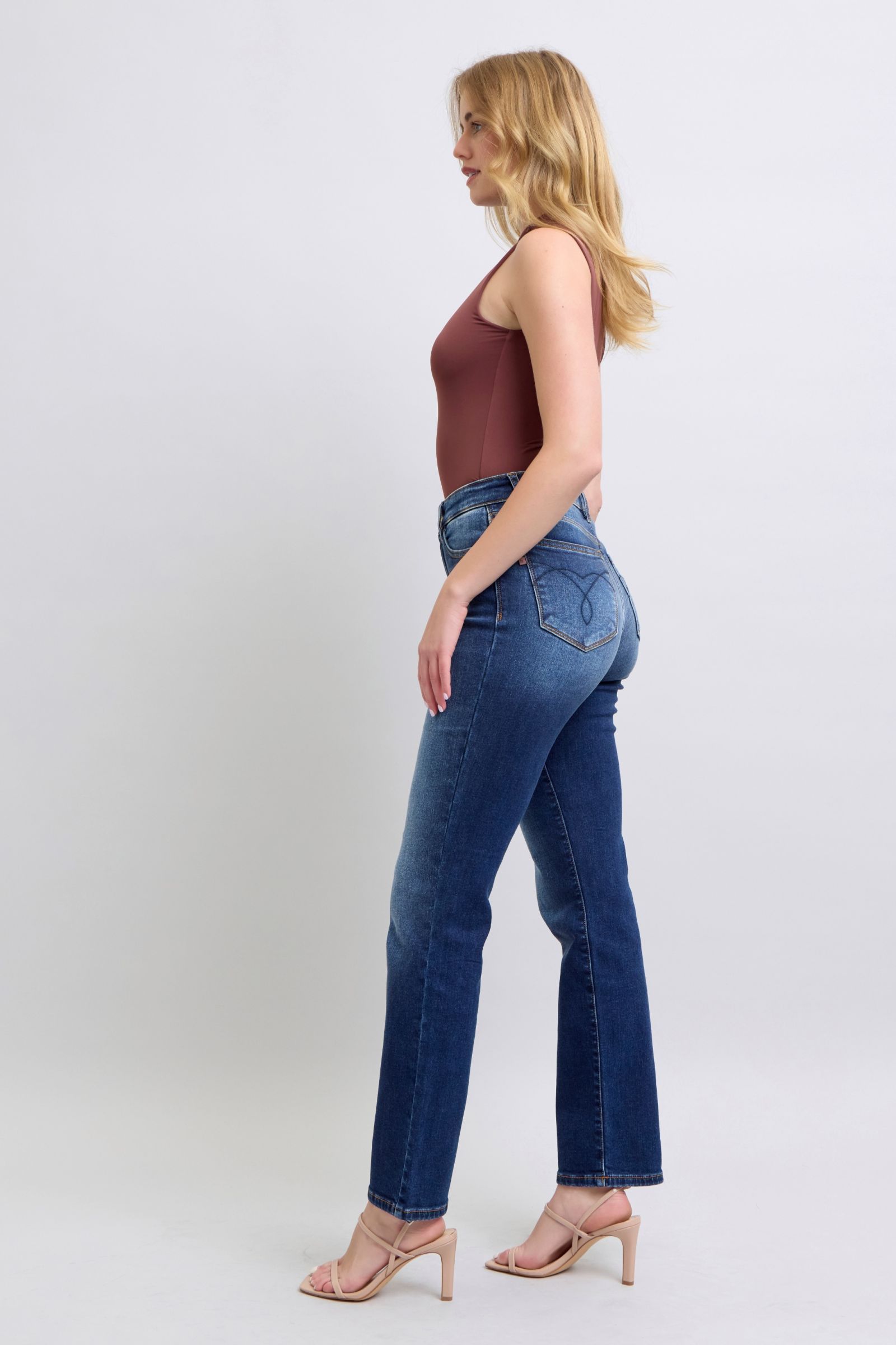 Judy Blue Full Size Washed Straight Leg Jeans with Pockets - Eye Candy Sensation Apparel & Accessories