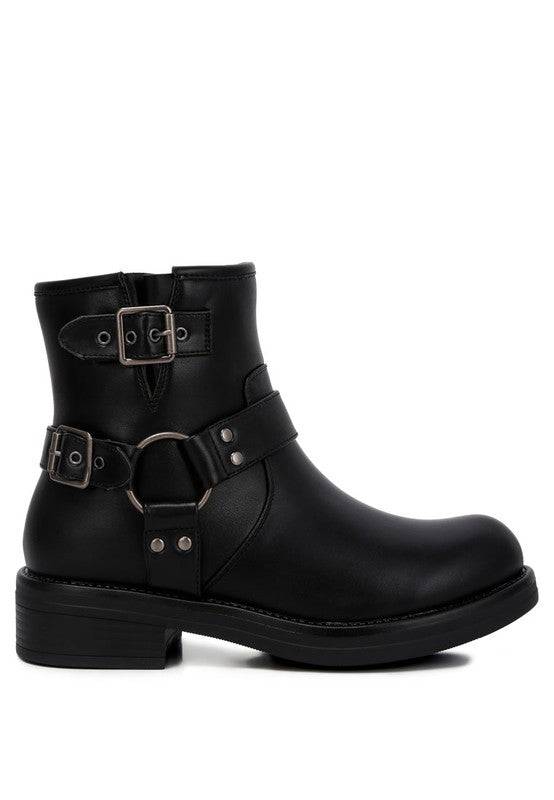 Allux Faux Leather Pin Buckle Boots Rag Company