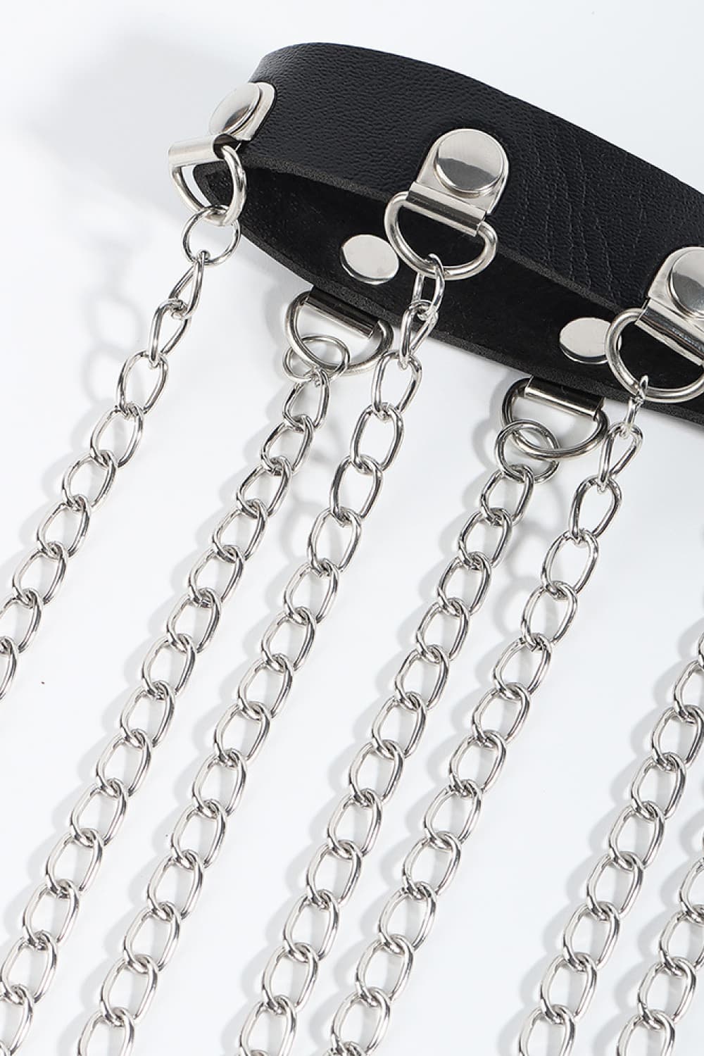 Fringed Chain PU Leather Belt Trendsi