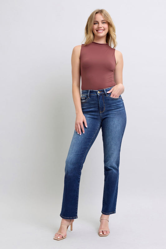 Judy Blue Full Size Washed Straight Leg Jeans with Pockets - Eye Candy Sensation Apparel & Accessories
