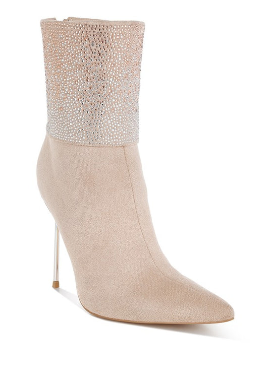 Podstar Rhinestones Embellished Foldover Boots - Eye Candy Sensation Apparel & Accessories