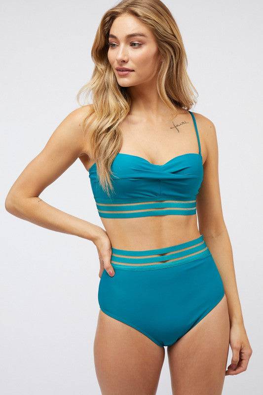 Solid Two Piece Swimsuit Davi & Dani