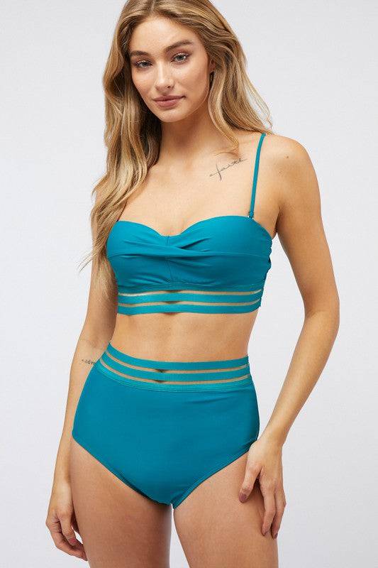 Solid Two Piece Swimsuit Davi & Dani