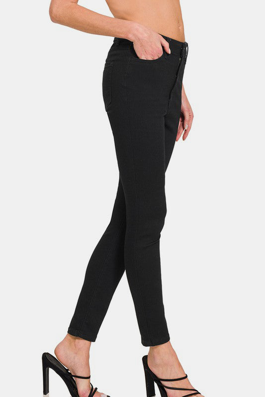Zenana High Rise Skinny Jeans with Pockets - Eye Candy Sensation Apparel & Accessories
