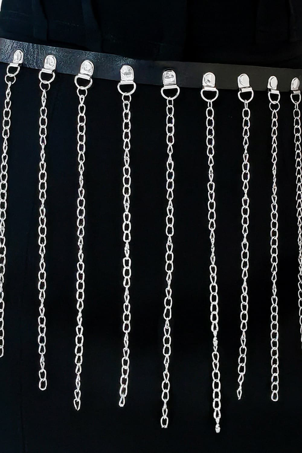 Fringed Chain PU Leather Belt Trendsi