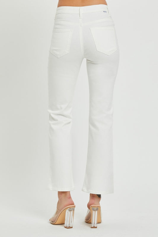 RISEN Full Size Mid Rise Jeans with Pockets Trendsi