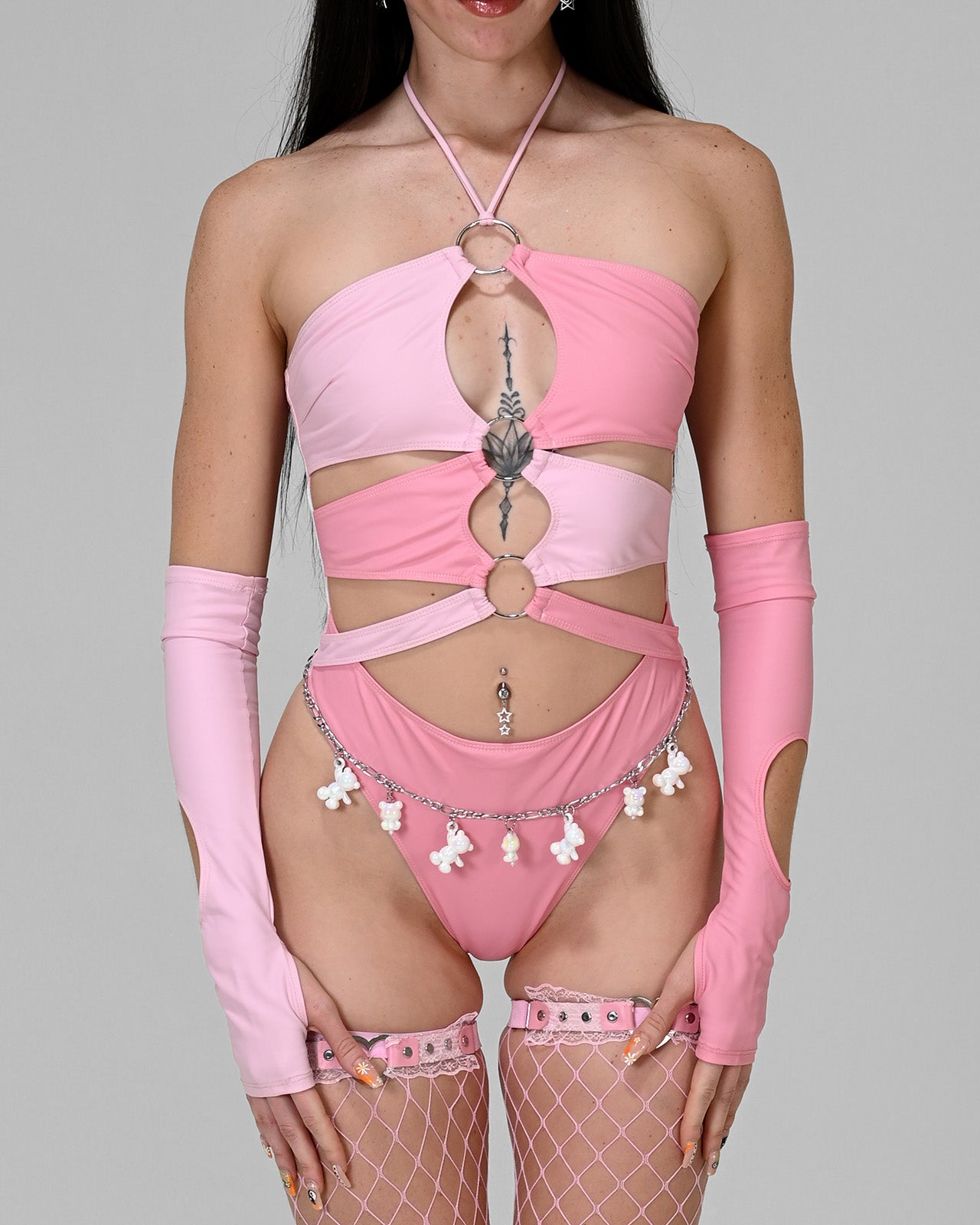 Pink Cutout Sleeves