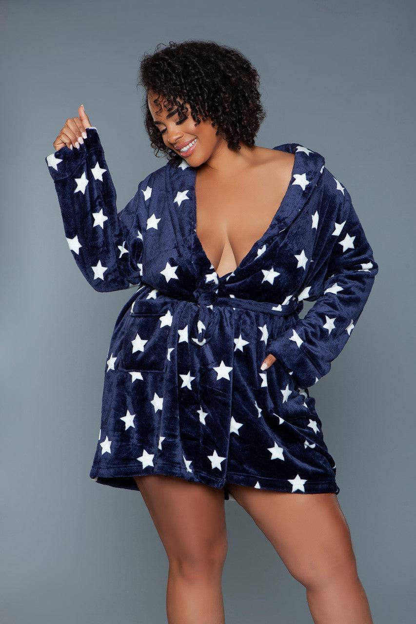 2259 Kaylee Robe Navy White Eye Candy Sensation