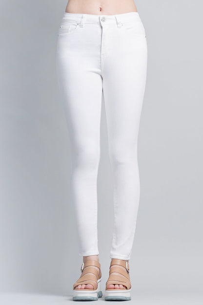 High Rise Ankle White Skinny Jeans