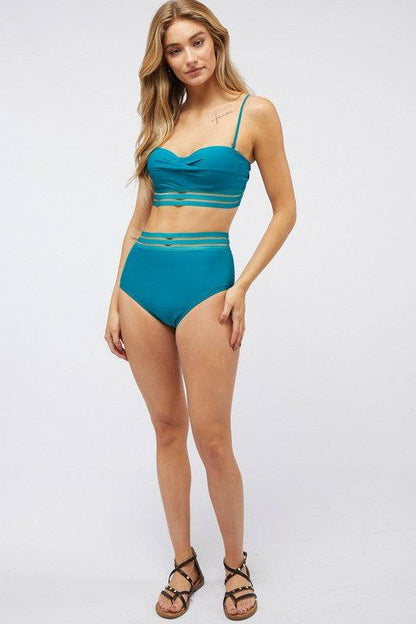 Solid Two Piece Swimsuit Davi & Dani