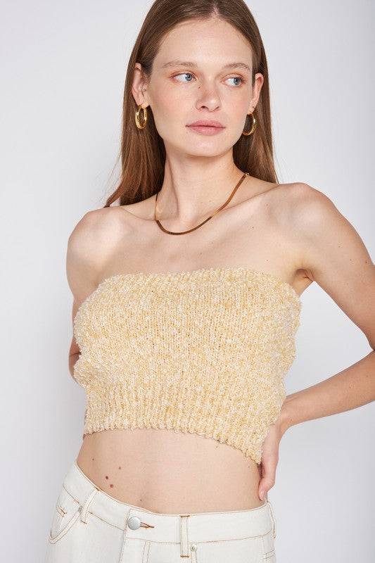 ELASTIC WAISTBAND FRINGED TUBE TOP Emory Park