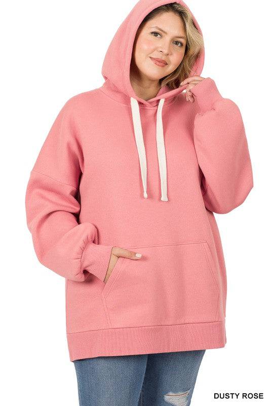 Plus Oversized Hoodie Longline Sweatshirt ZENANA