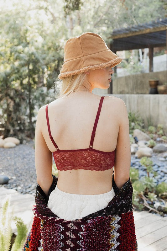 Velvet longline Lace Bralette - Eye Candy Sensation