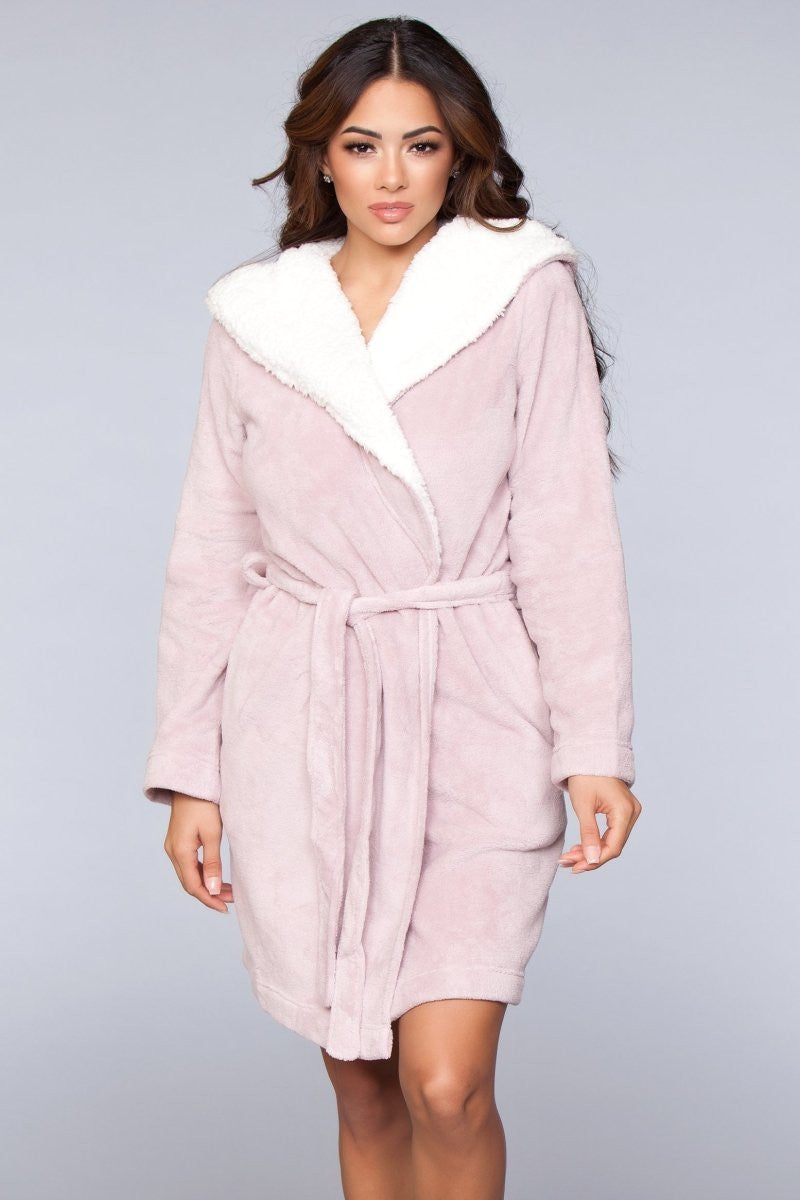1817 Janet Plush Fleece Color Block Robe BeWicked