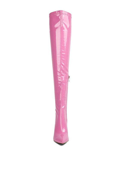 Riggle Patent Pu Stiletto Long Boots Rag Company