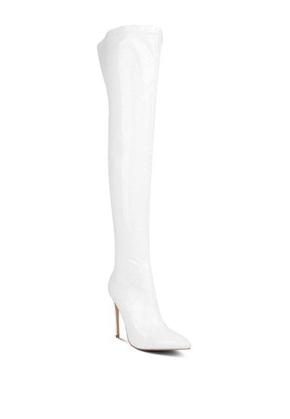 Riggle Patent Pu Stiletto Long Boots Rag Company