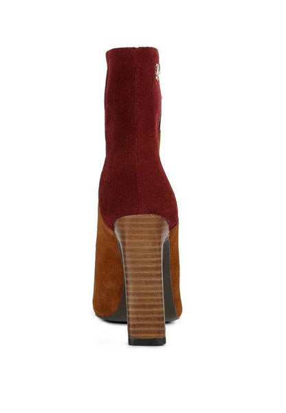 EZRA Patchwork Suede Ankle Boots Rag Company