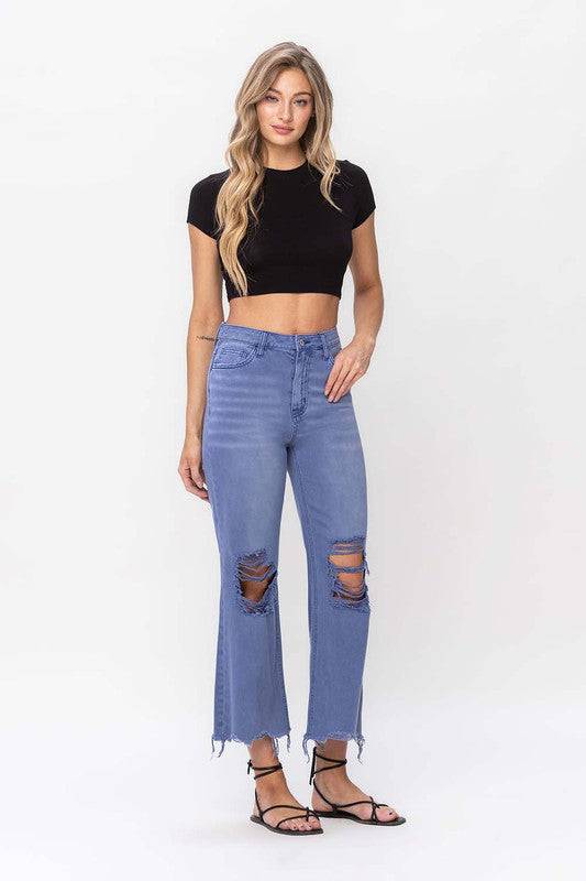 90"s Vintage Crop Flare Jeans VERVET by Flying Monkey