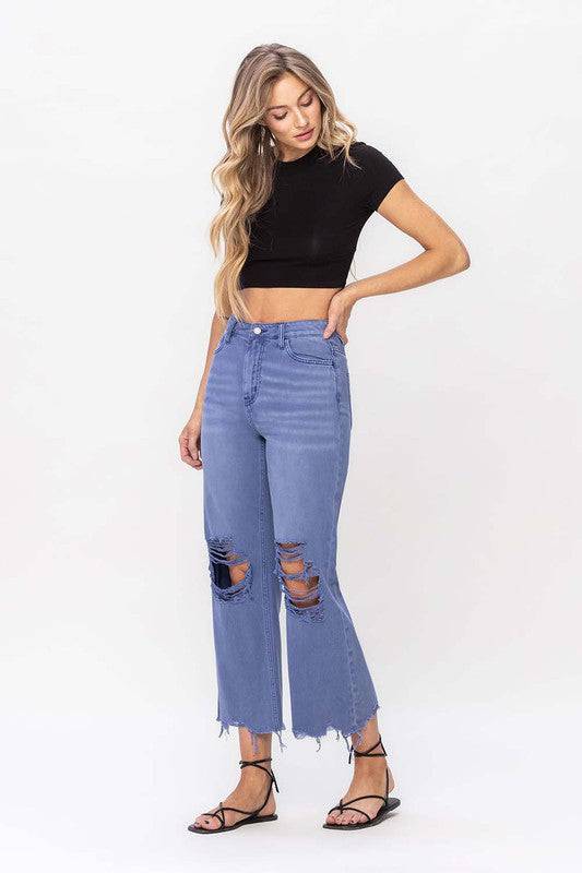 90"s Vintage Crop Flare Jeans VERVET by Flying Monkey