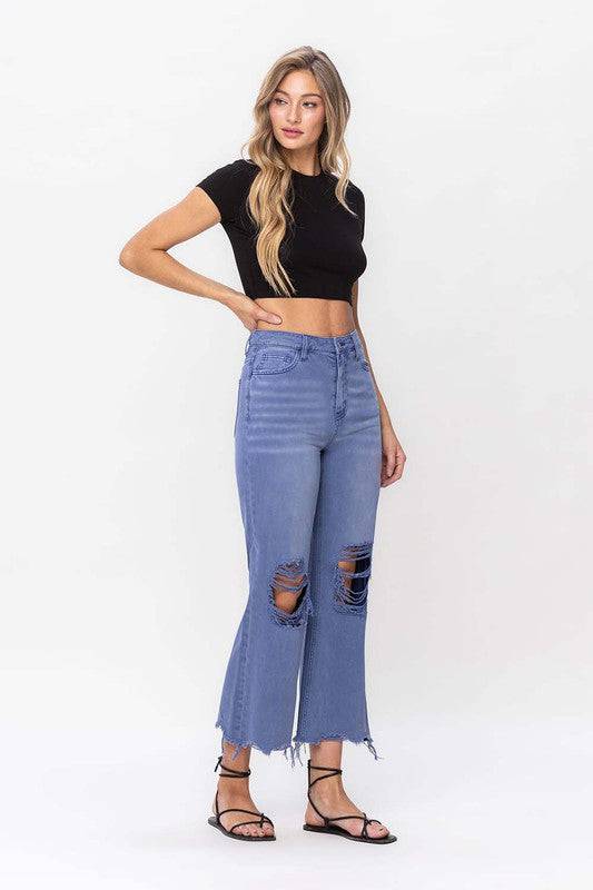 90"s Vintage Crop Flare Jeans VERVET by Flying Monkey