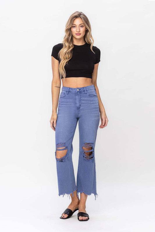 90"s Vintage Crop Flare Jeans VERVET by Flying Monkey