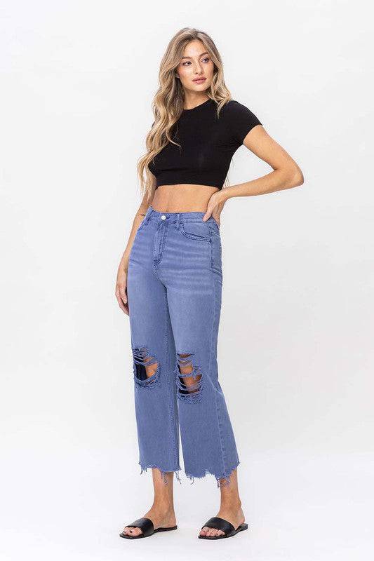 90"s Vintage Crop Flare Jeans VERVET by Flying Monkey