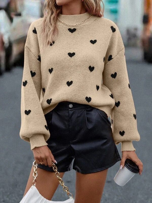 All over heart sweater - Eye Candy Sensation