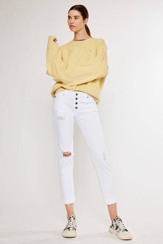 Mid Rise Girlfriend Fit Jeans Kan Can USA