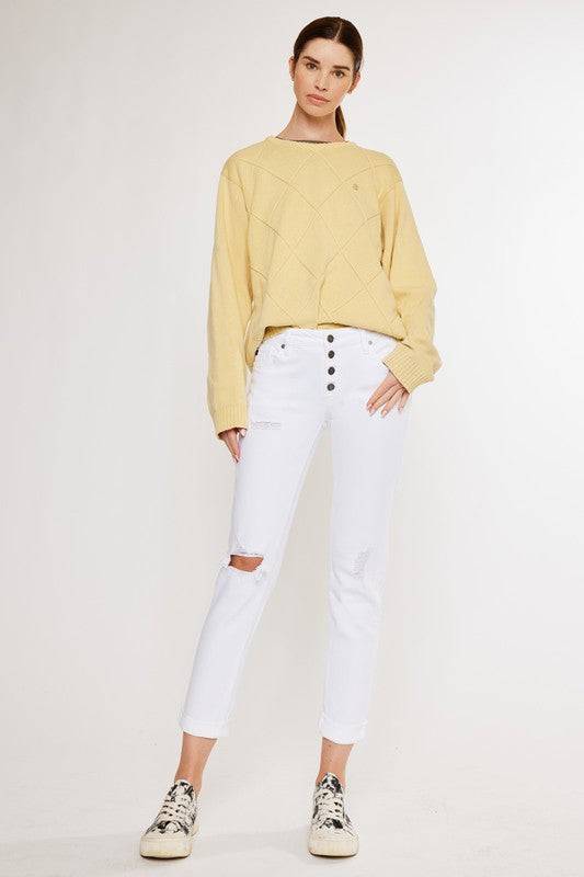 Mid Rise Girlfriend Fit Jeans Kan Can USA