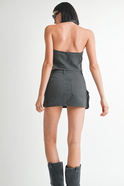 WRAPPED HALTER NECK TOP - Eye Candy Sensation
