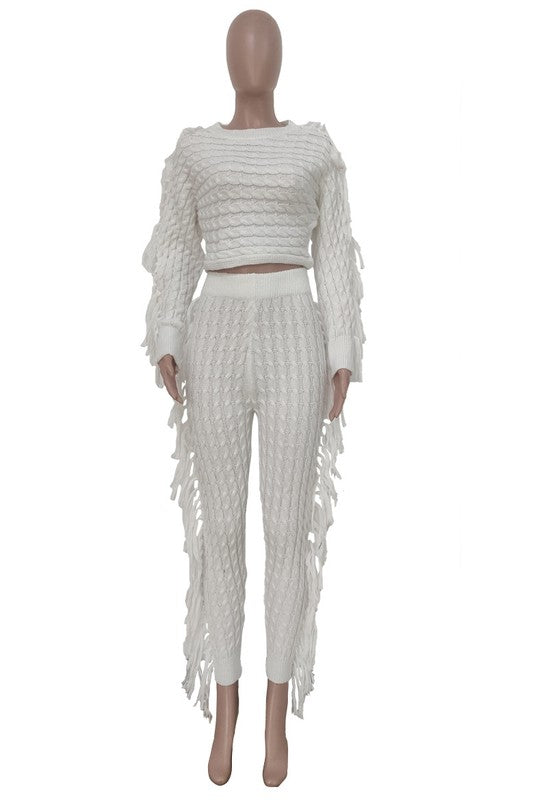 WOMEN FASHUON  2PC SWEATER PANTS SET - Eye Candy Sensation