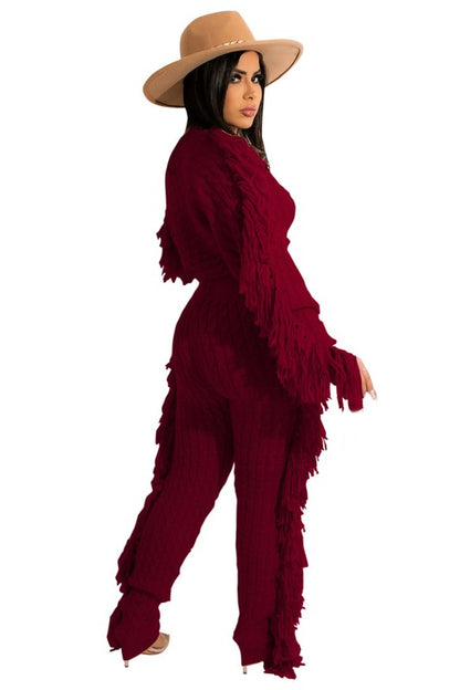 WOMEN FASHUON  2PC SWEATER PANTS SET - Eye Candy Sensation