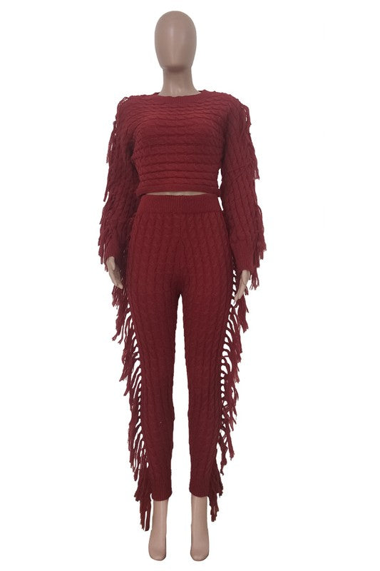 WOMEN FASHUON  2PC SWEATER PANTS SET - Eye Candy Sensation