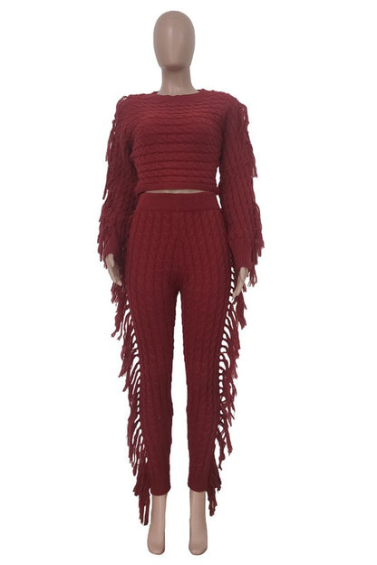 WOMEN FASHUON  2PC SWEATER PANTS SET - Eye Candy Sensation