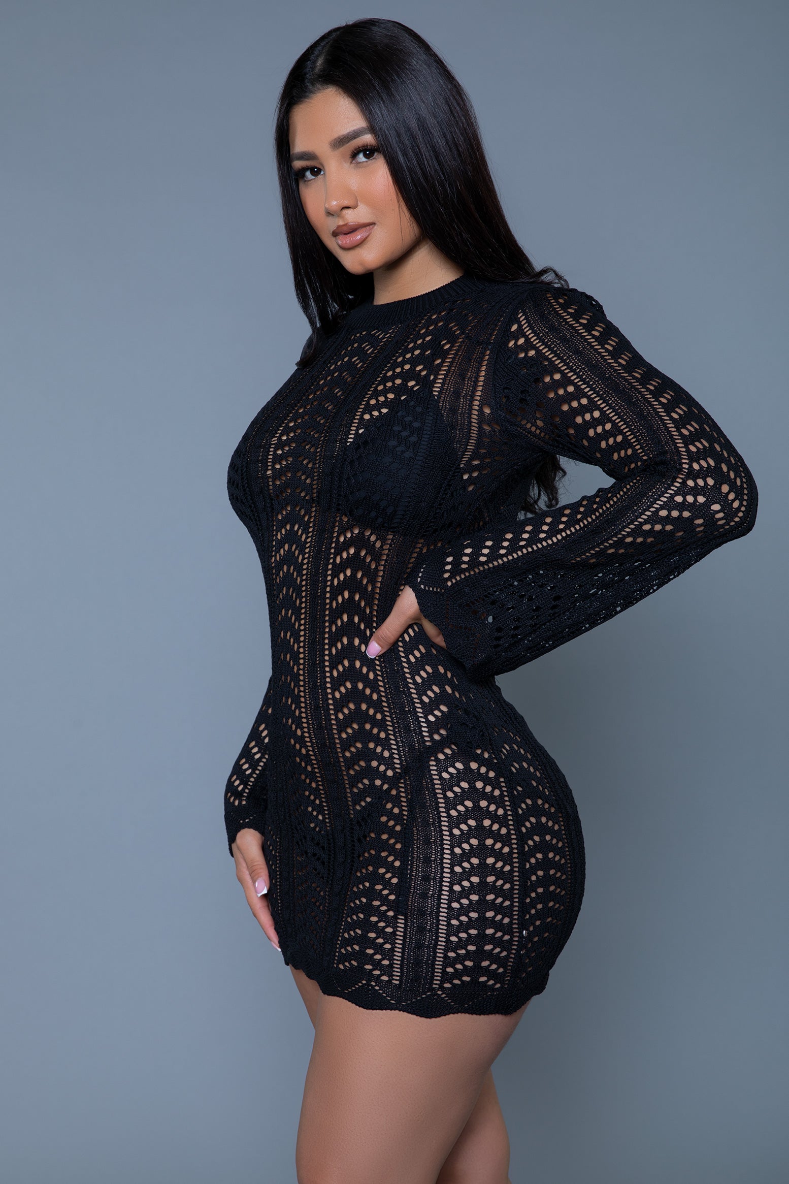 2409 Kinsley Crochet Mini Dress BeWicked