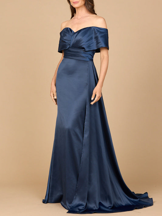 Off Shoulder Satin Dress