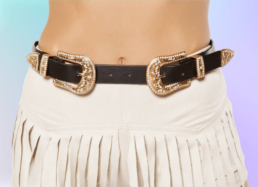 3354 - Adjustable Double Buckle Belt Roma Costume