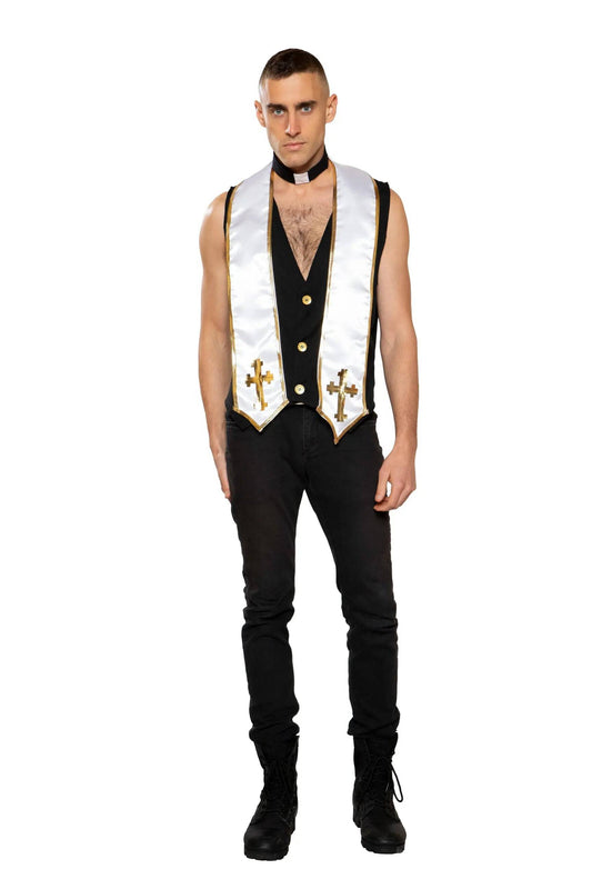 4958 - 2pc Mens Priest Costume Eye Candy Sensation