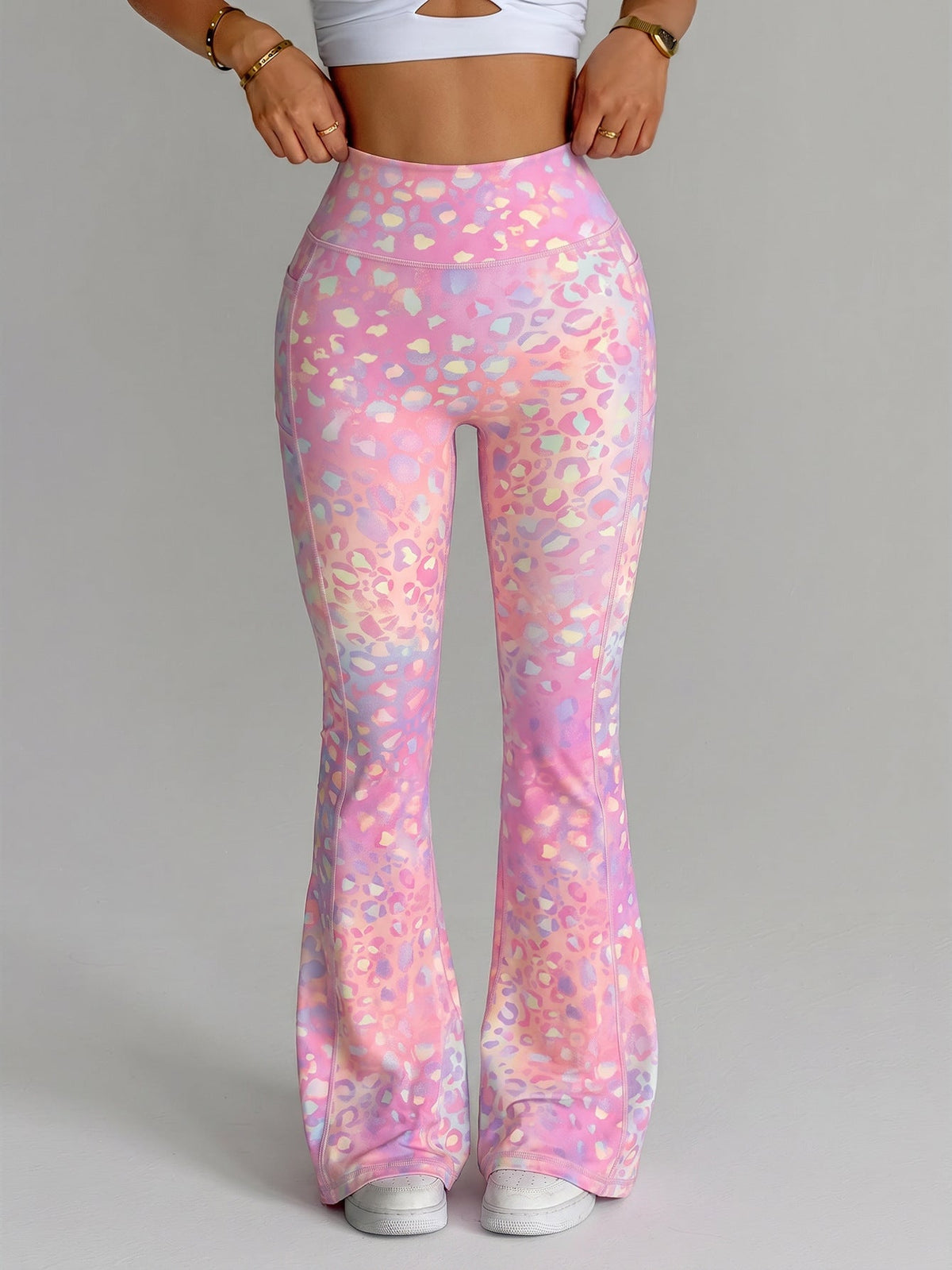 Printed Tight Yoga High-Waisted Tummy-Control Fitness Pants