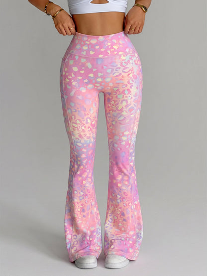 Printed Tight Yoga High-Waisted Tummy-Control Fitness Pants