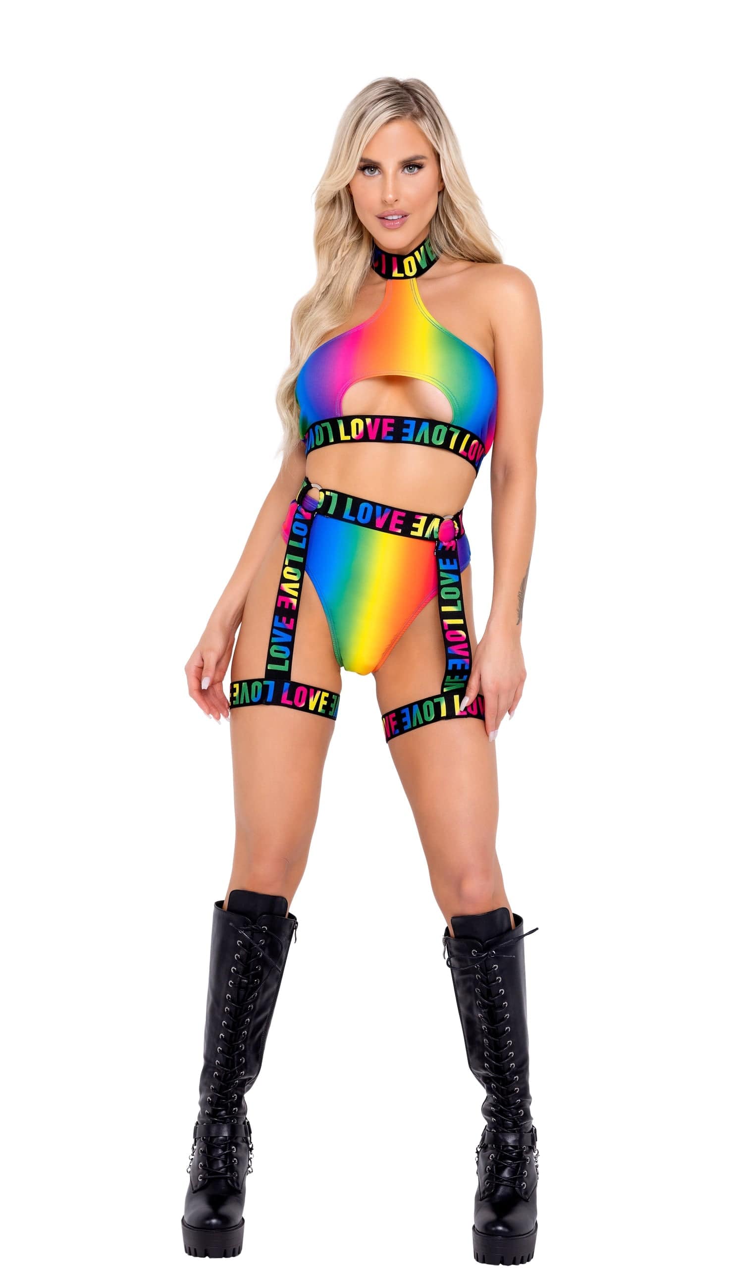6139 - Rainbow High-Waisted Shorts Roma