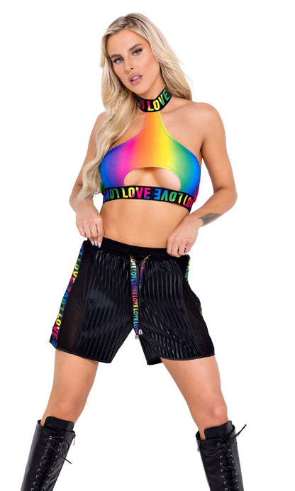 6138 - Pride Rainbow Halter Neck Keyhole Top Roma