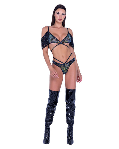 6438 - Sequin Fishnet Strappy Shorts Roma Costume, Inc.