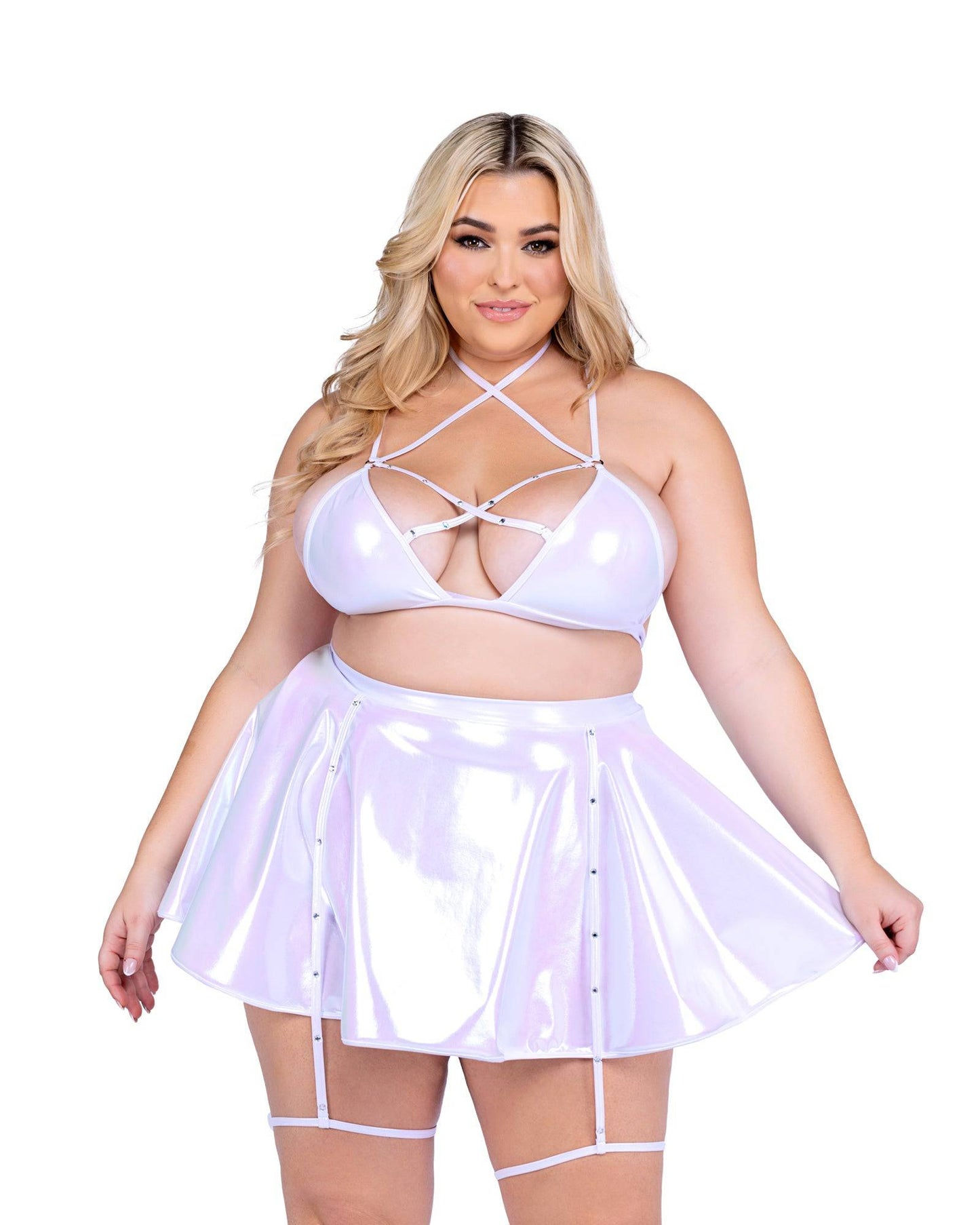 6454 - Metallic Iridescent Criss Cross Bikini Top Roma Costume, Inc.