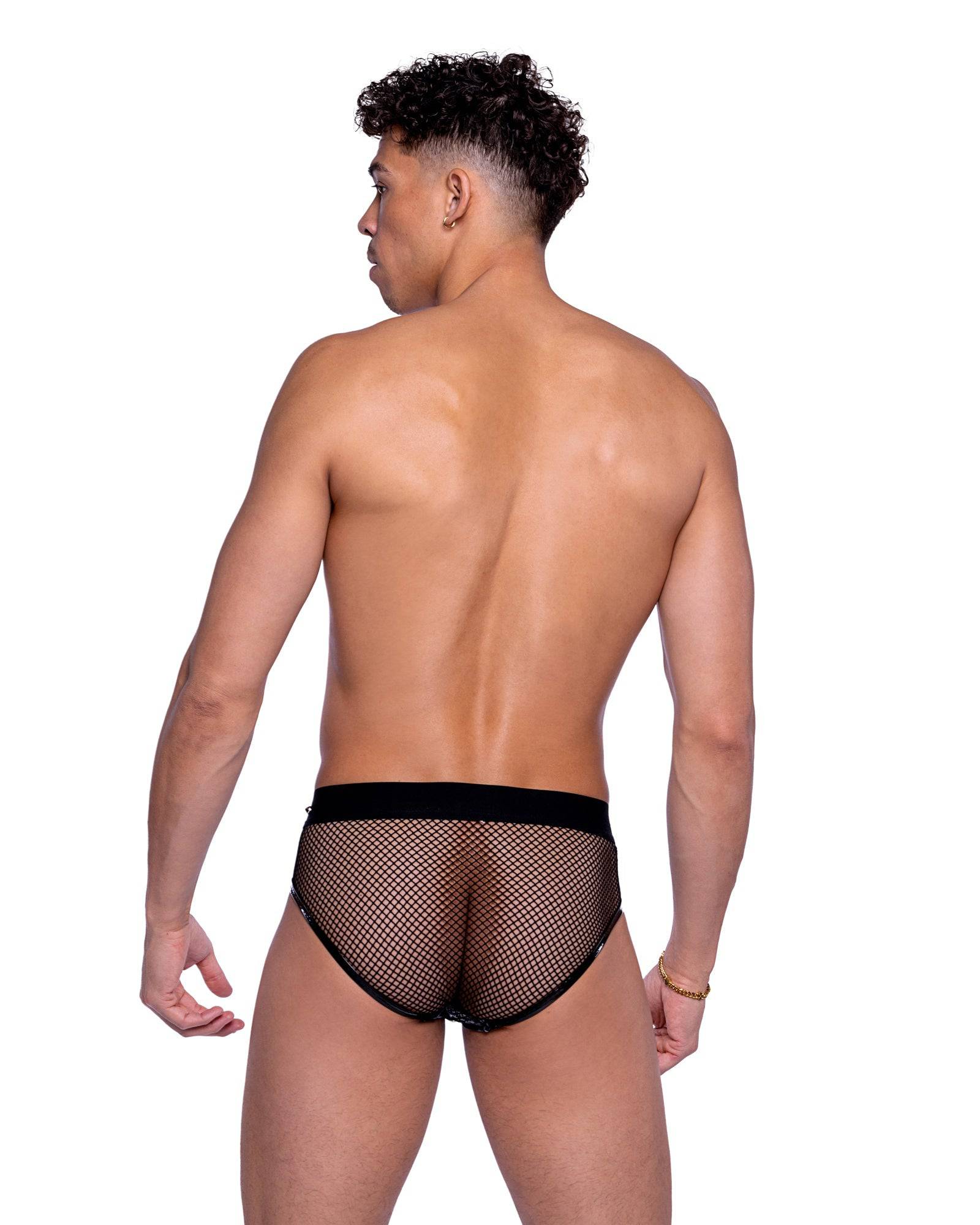 6528 - Shimmer Camouflage & Fishnet Zip-Up Briefs Roma Costume, Inc.