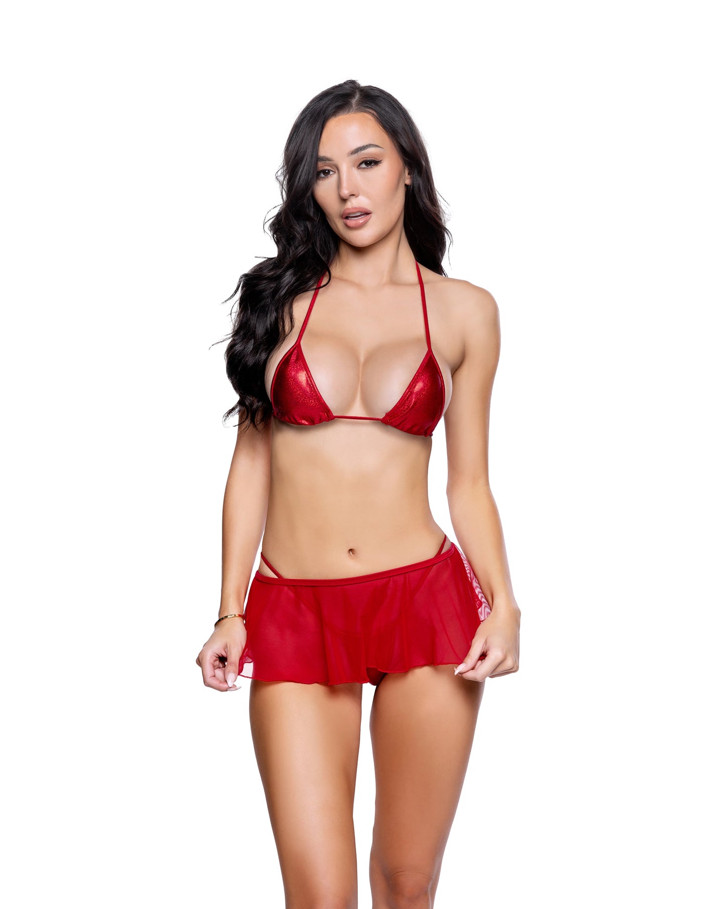 6792 - Mesh Flutter Skirt