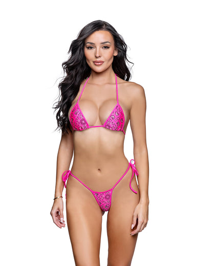 6793 - 2PC Print Spandex Tie-Side Bikini Set