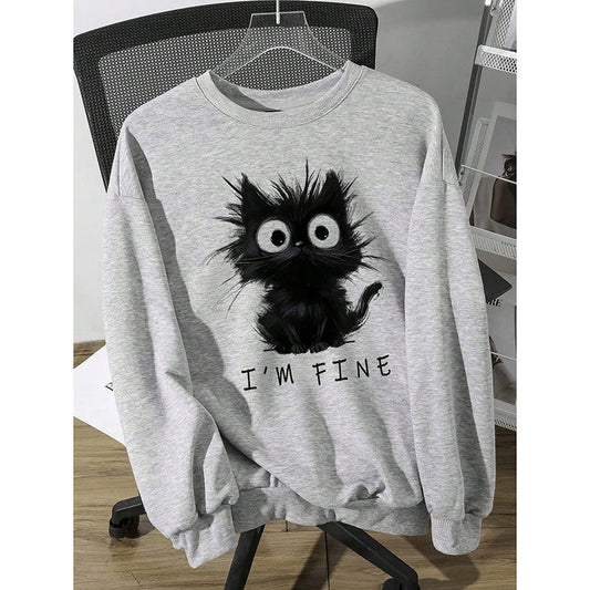 Women's Cute Kitten Graphic Sweatshirt